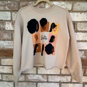 Cropped Black Barbie Sweatshirt sz XS